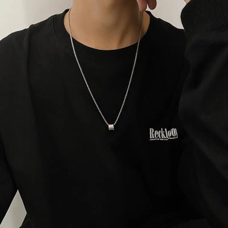 Titanium Steel Necklace Men Black Hip-hop Brand - Image 2