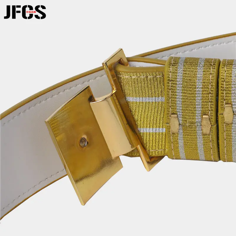 Gold Security Belt with Smooth Buckle & Flag Raising