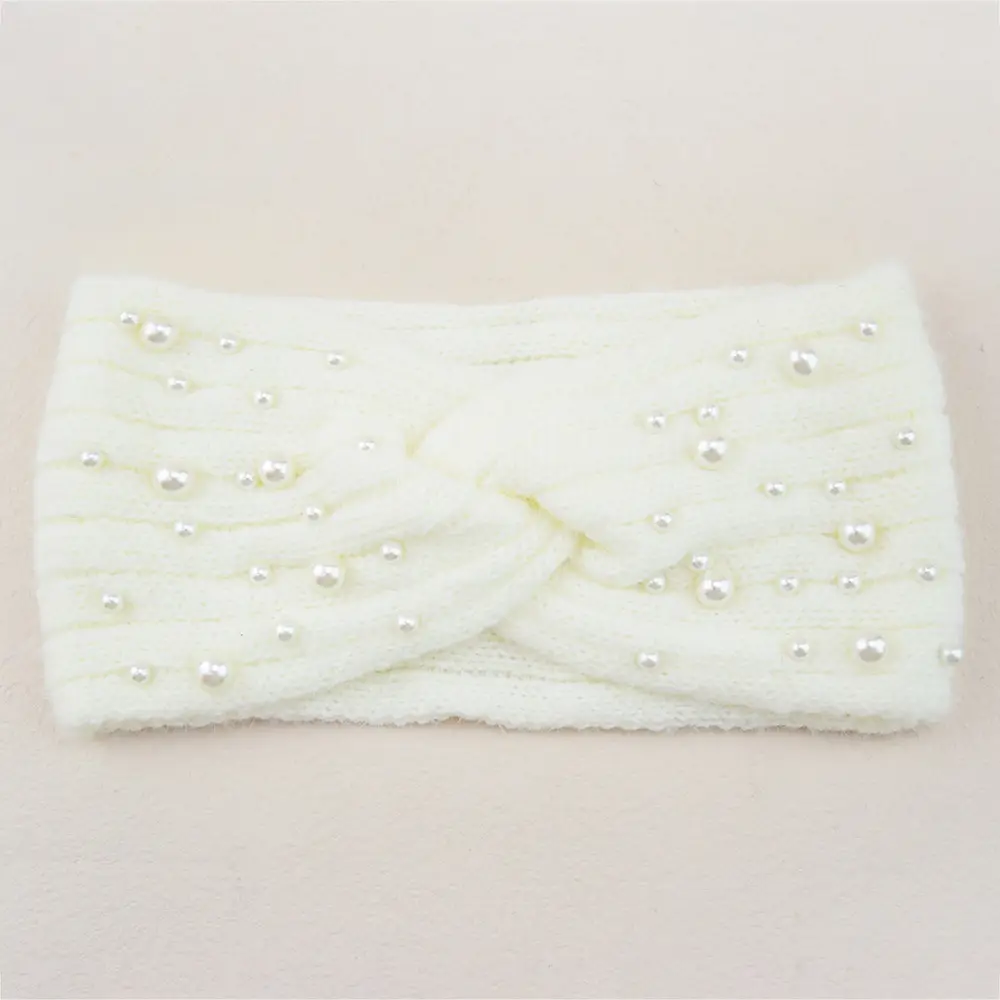 Woven Pearl Wool Headband for Women