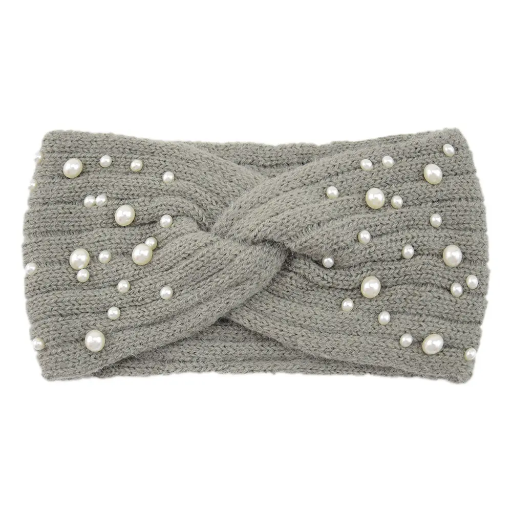 Woven Pearl Wool Headband for Women