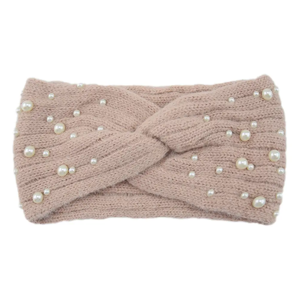 Woven Pearl Wool Headband for Women