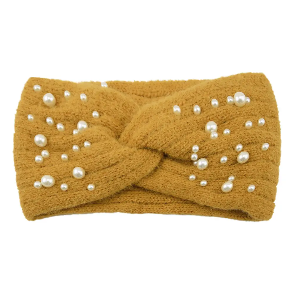Woven Pearl Wool Headband for Women