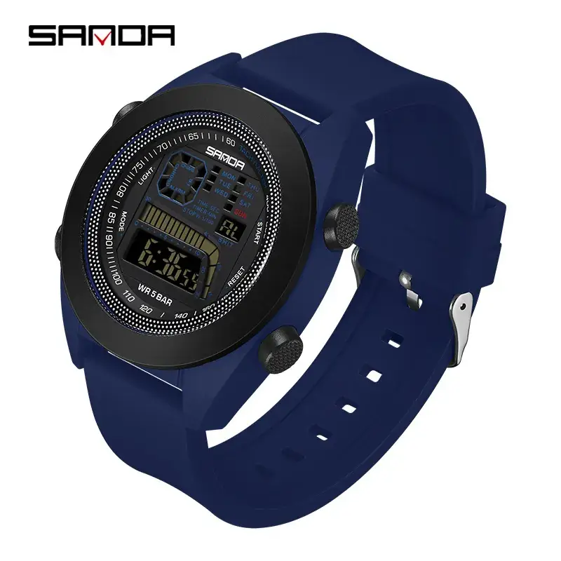 Sanda Digital Watch Black Waterproof 9025 - Image 6