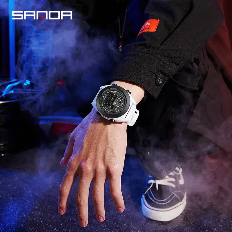 Sanda Digital Watch Black Waterproof 9025 - Image 8