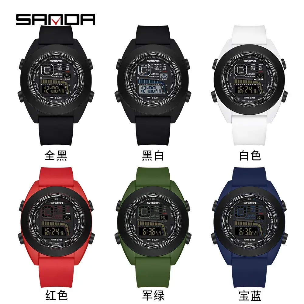 Sanda Digital Watch Black Waterproof 9025 - Image 9