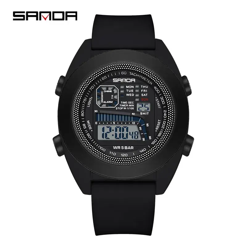Sanda Digital Watch Black Waterproof 9025 - Image 10