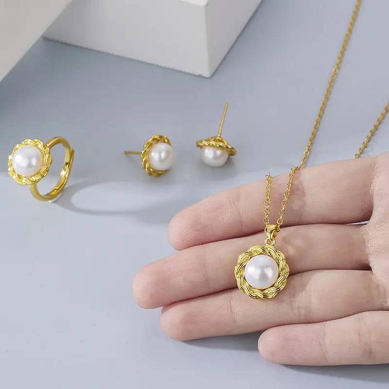 Freshwater Pearl Ring & Pendant Set for Women - Image 2