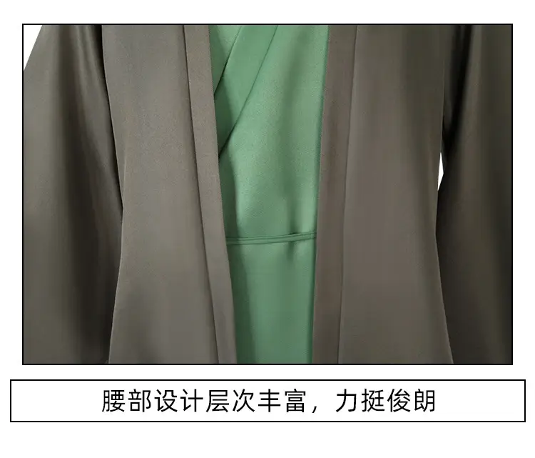 Anime Kimono Hat Green White Striped Anime Game Suit — feature 12