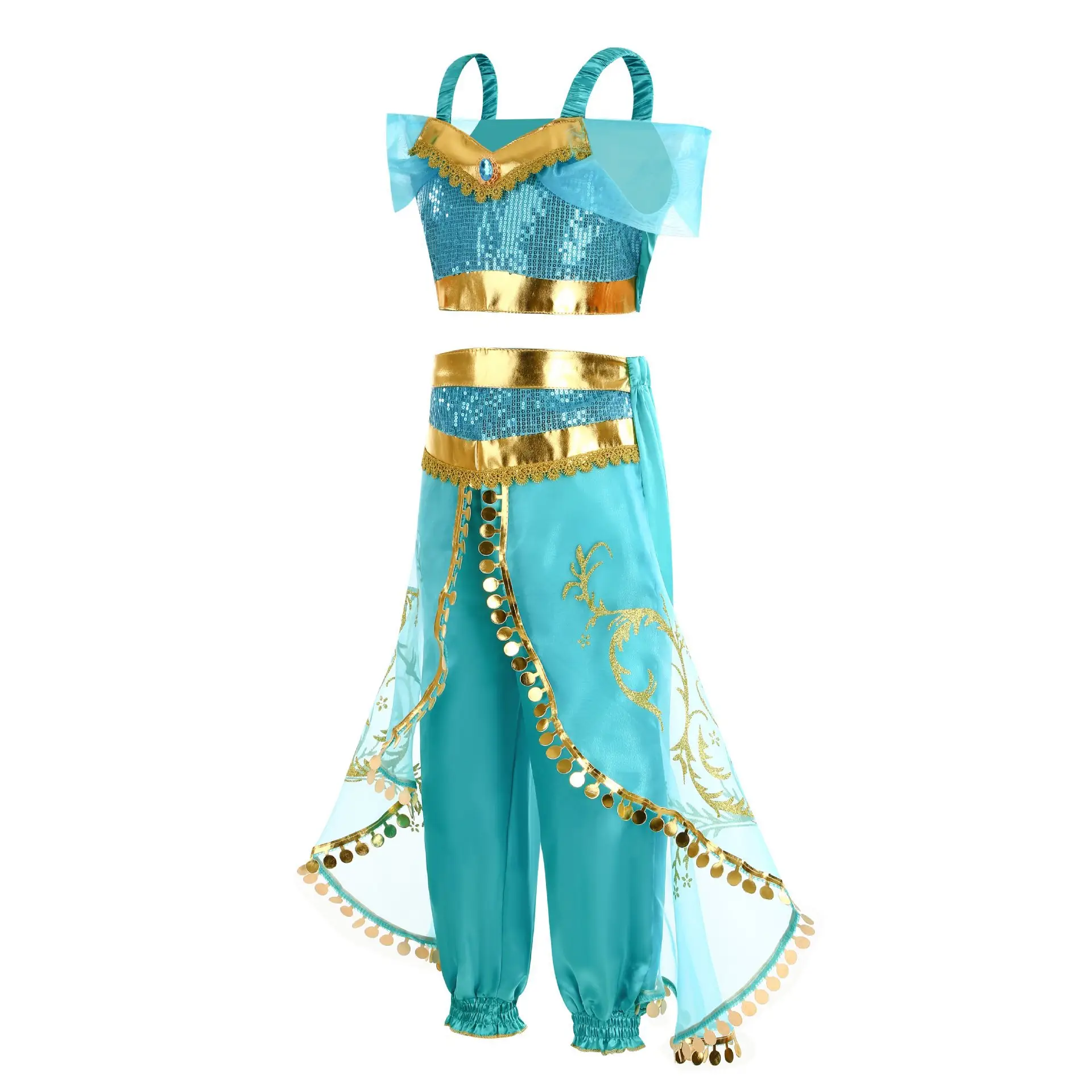 Jasmine Princess Dress Aladdin New Jasmine Children's Suit - Image 23