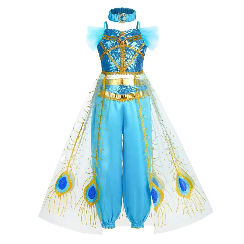 Jasmine Princess Dress Aladdin New Jasmine Children's Suit - Image 3