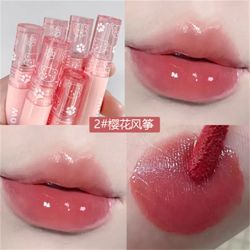 kakashow bubble bear Lip Glaze Matte matte mirror water light lipstick lip gloss white not easy to stick Cup lip glaze - Image 2