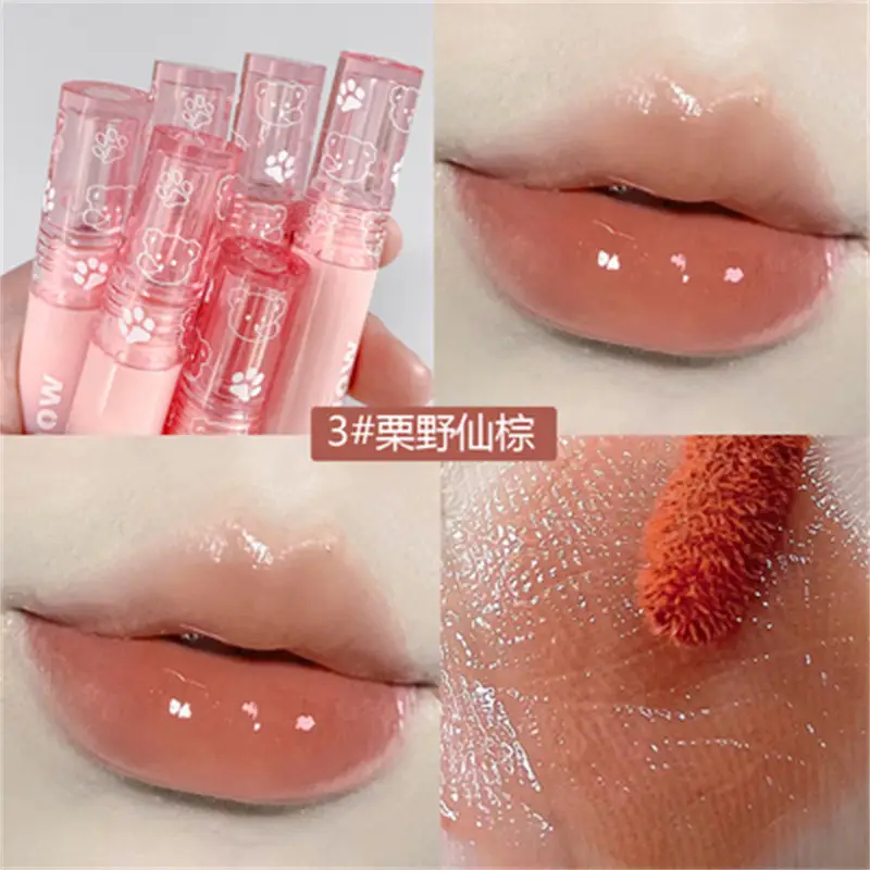 kakashow bubble bear Lip Glaze Matte matte mirror water light lipstick lip gloss white not easy to stick Cup lip glaze - Image 3