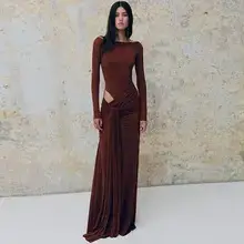 Green Slim Fit Backless Fishtail Evening Gown — feature 12