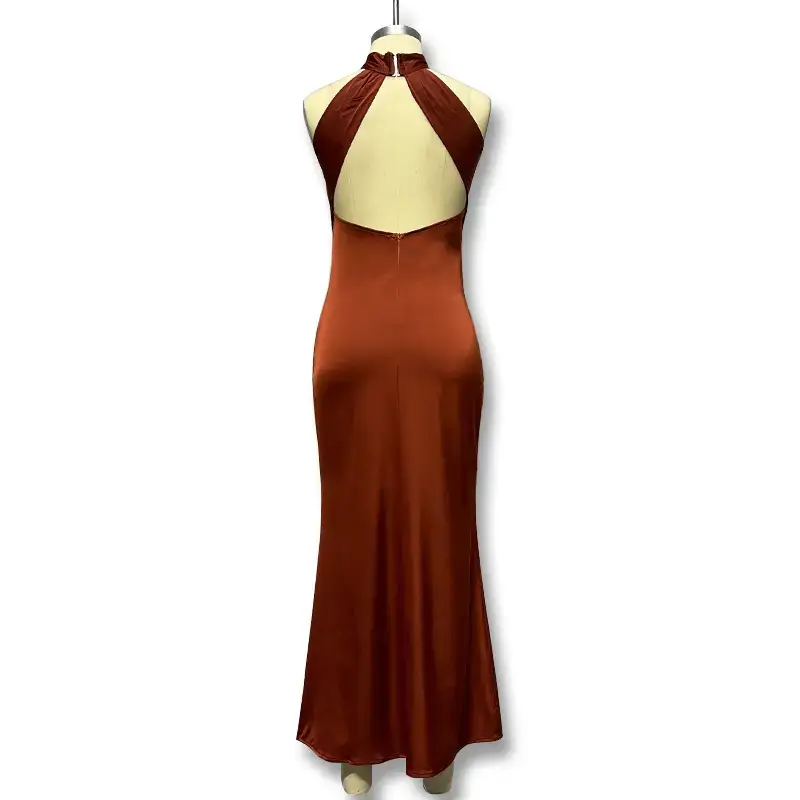 Green Slim Fit Backless Fishtail Evening Gown — feature 22