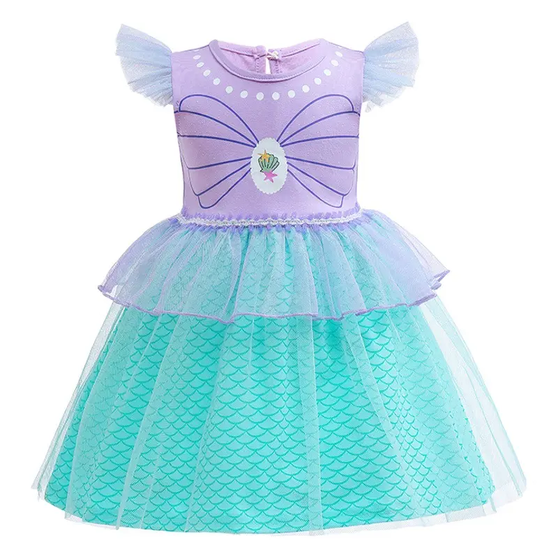 Girls Princess Dresses Ice Snow Elsa Belle Halloween Costume