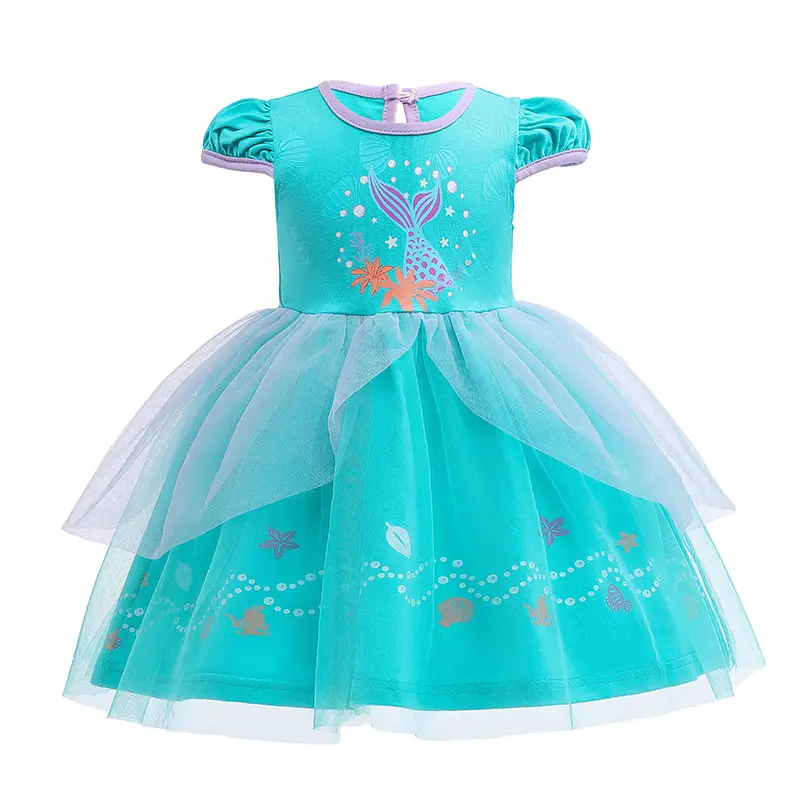 Girls Princess Dresses Ice Snow Elsa Belle Halloween Costume - Image 8