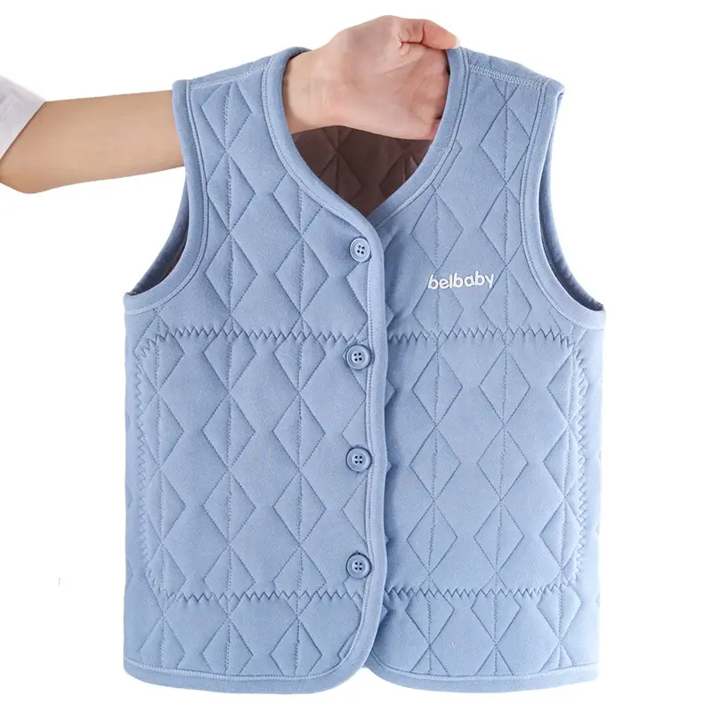Baby Vest Light Blue Quilted Warmth Waistcoat - Image 4