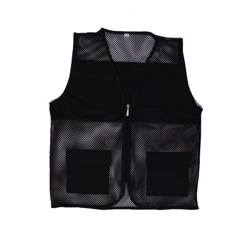 Blue Mesh Vest with Zip Front for Outdoor Activities - Image 2
