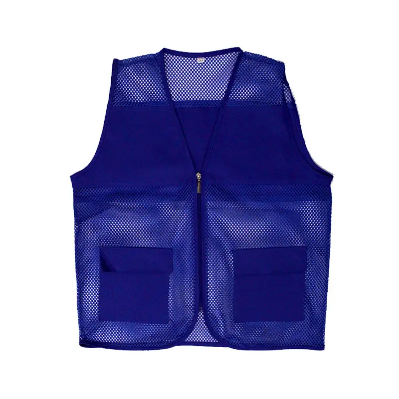 Blue Mesh Vest with Zip Front for Outdoor Activities - Image 6