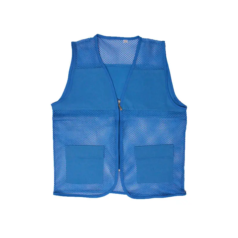 Blue Mesh Vest with Zip Front for Outdoor Activities - Image 7