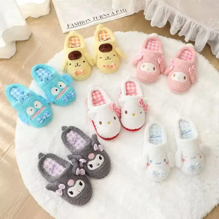 2022 autumn and winter cotton slippers cartoon cute coolomi plush warm home shoes indoor floor slippers