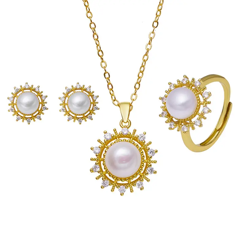 Retro Light Luxury Pearl Jewelry Set for Women - Image 5