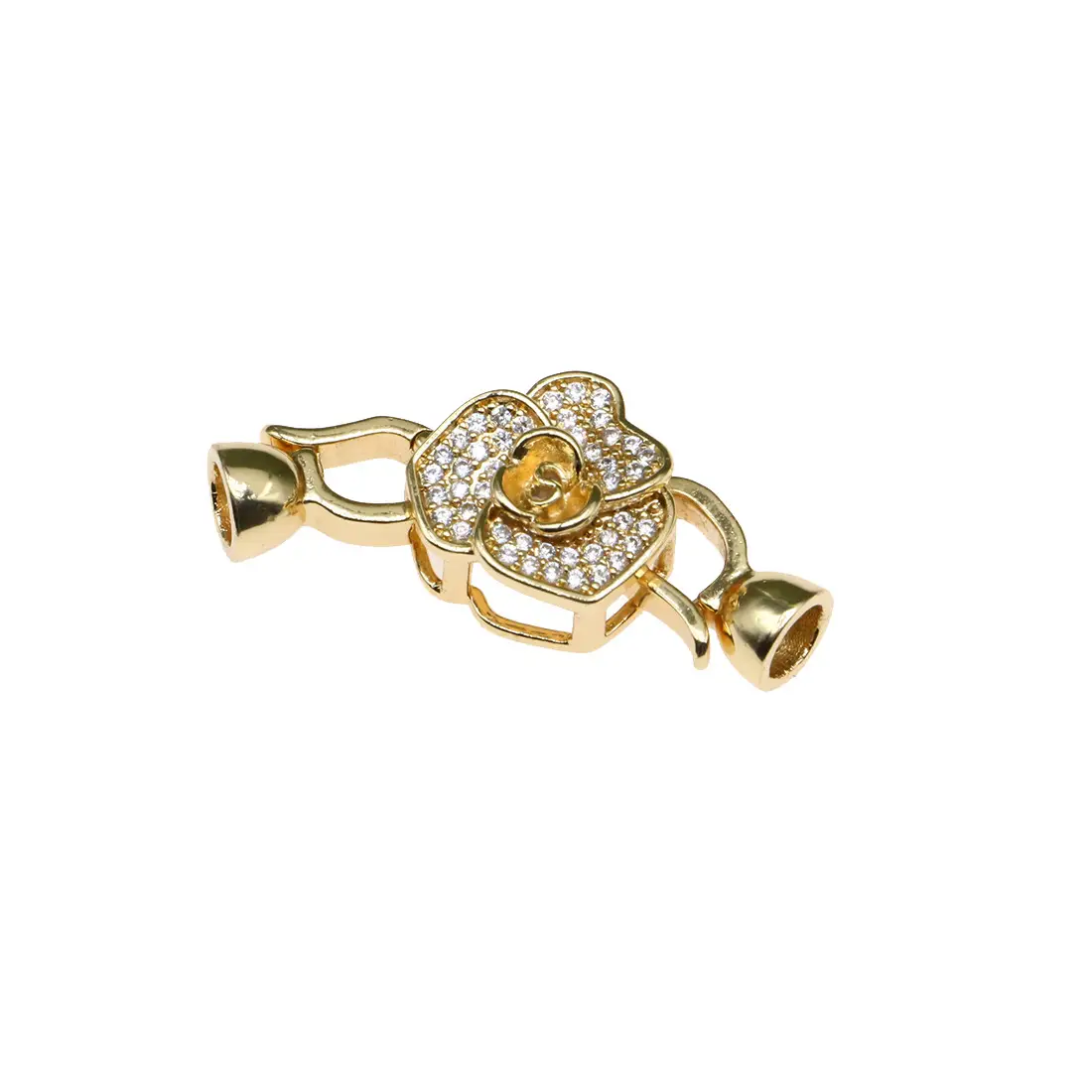 14K Gold Zircon Oval Buckle Necklace Bracelet - Image 5