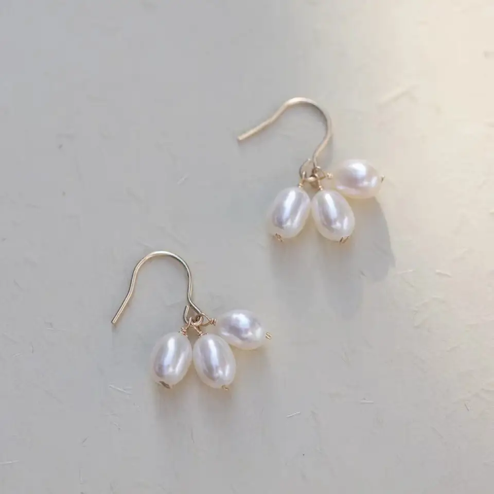 Pearl Drop Earrings 14K Gold Women's Fashion - Image 4