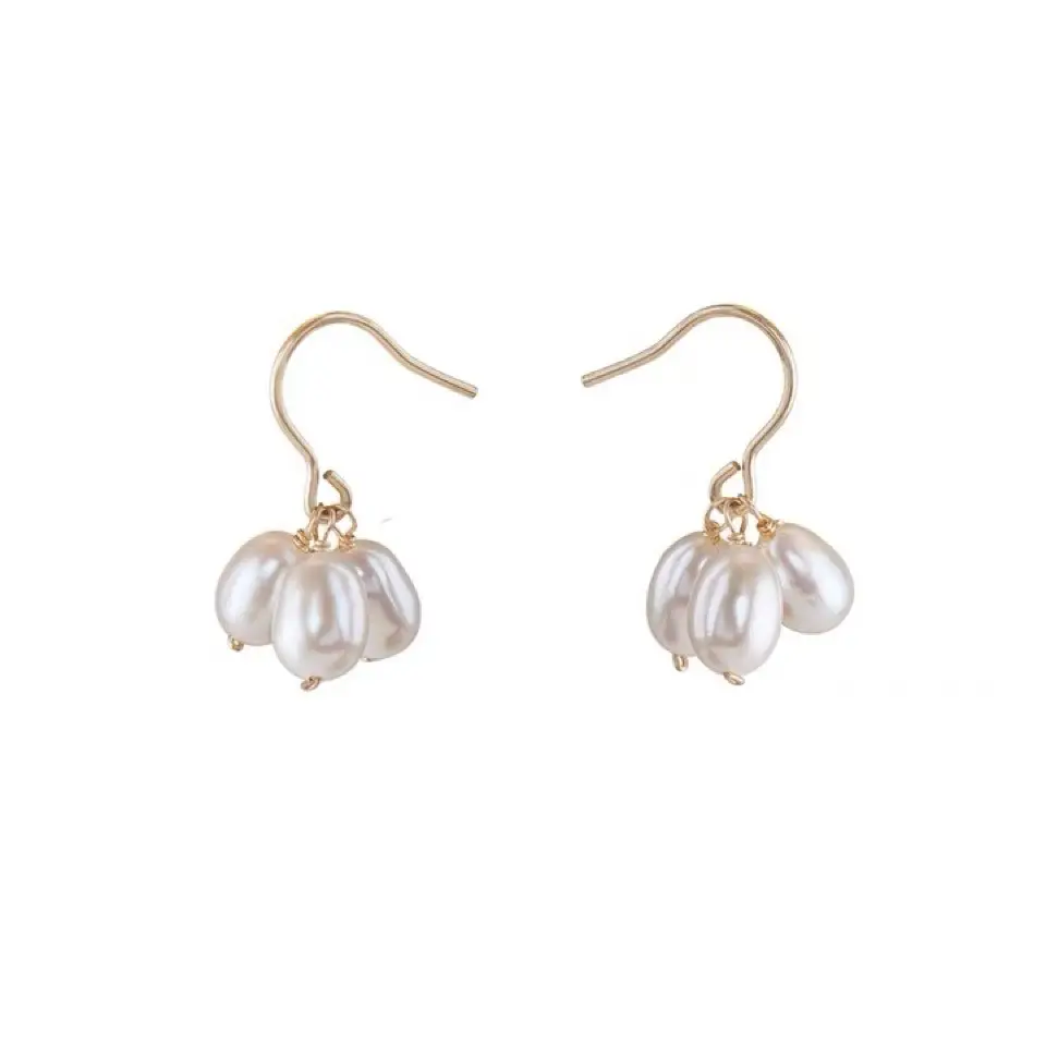 Pearl Drop Earrings 14K Gold Women's Fashion - Image 6