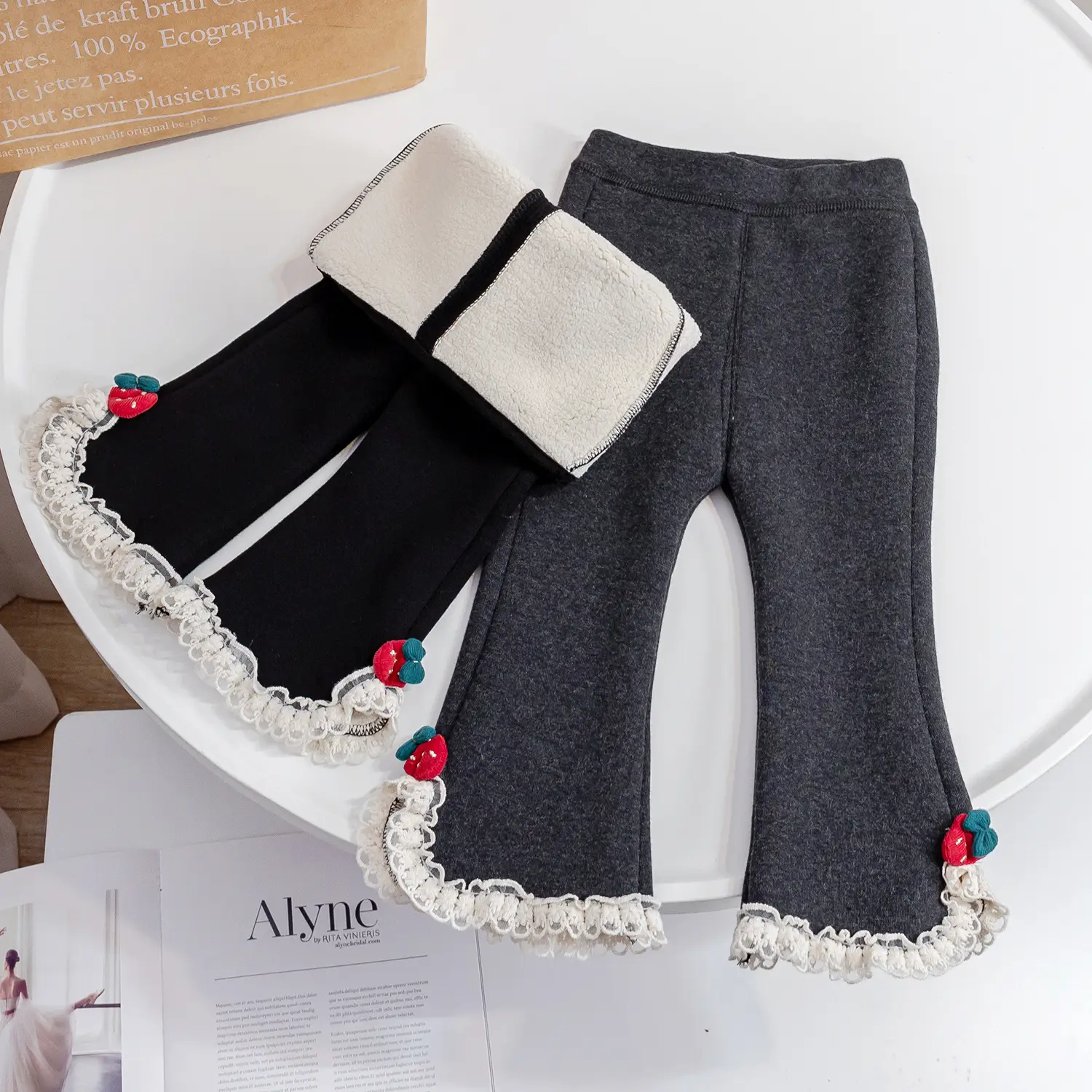 Girls Fleece Leggings Winter Outerwear Warm Thickened