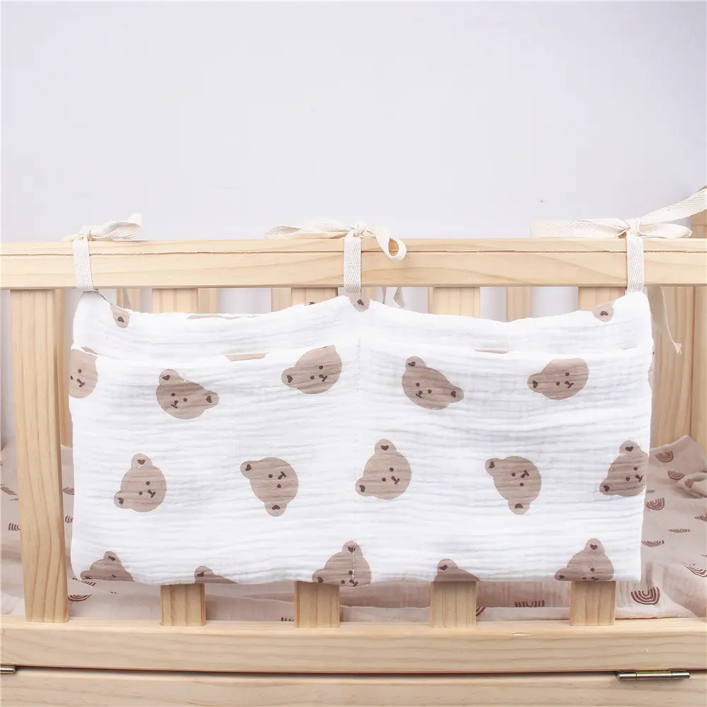 Double Layer Cotton Baby Storage Bag with Bear Print - Image 6