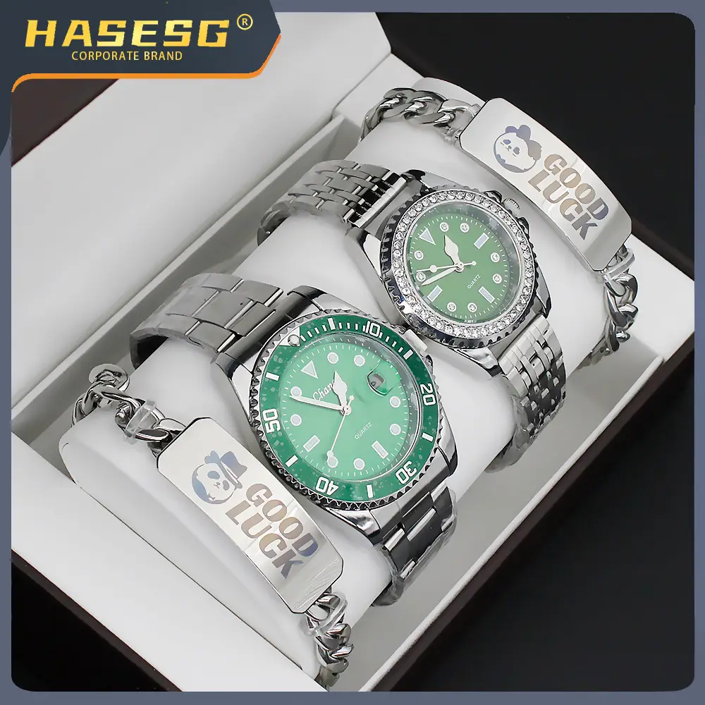 Couples Watch Set Gold Silver Waterproof Quartz Bracelet — feature 13