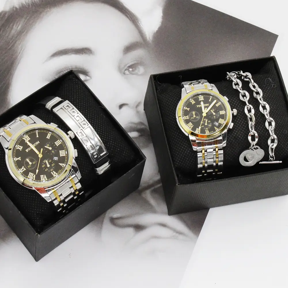 Couples Watch Set Gold Silver Waterproof Quartz Bracelet — feature 15