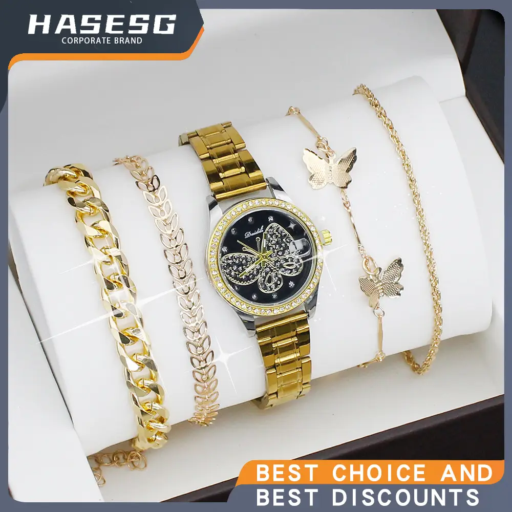 Couples Watch Set Gold Silver Waterproof Quartz Bracelet — feature 25