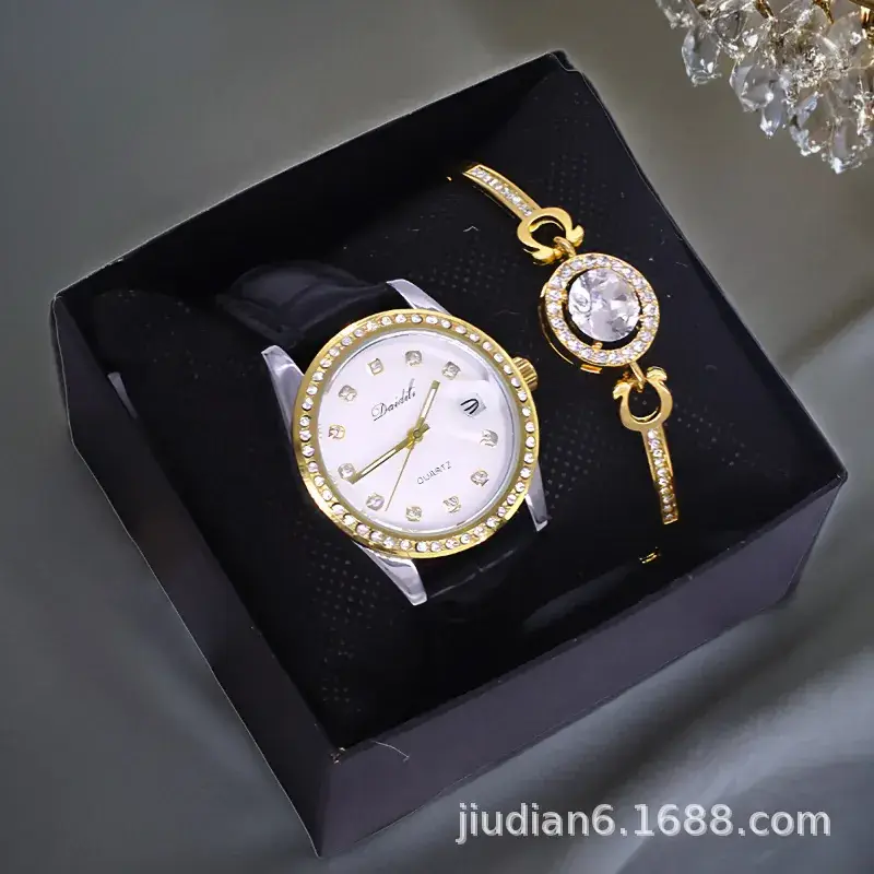 Couples Watch Set Gold Silver Waterproof Quartz Bracelet - Image 14