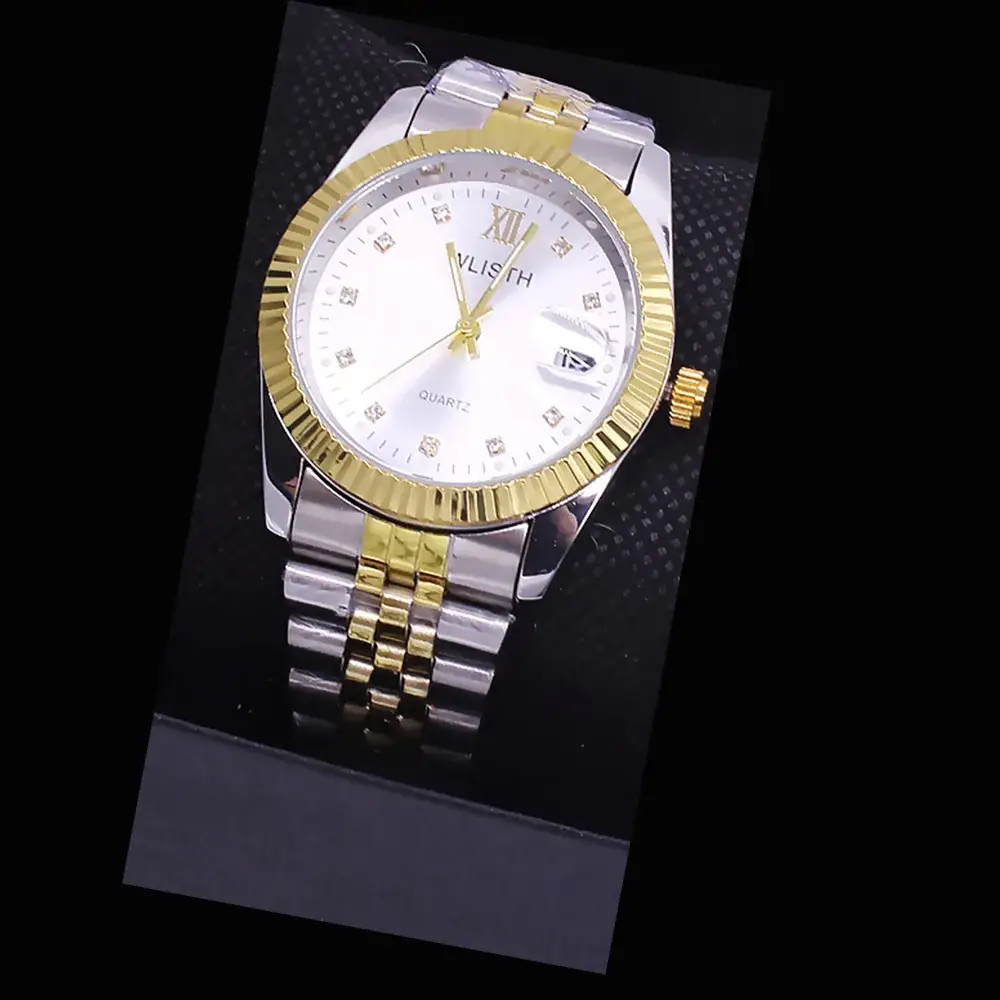 Couples Watch Set Gold Silver Waterproof Quartz Bracelet - Image 7
