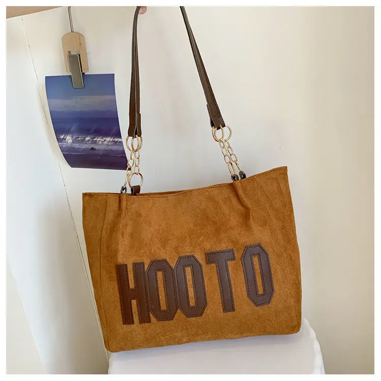 Women's Casual Shoulder Bag with Gold Chain & "HOT" Print — feature 29