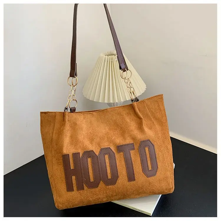 Women's Casual Shoulder Bag with Gold Chain & "HOT" Print — feature 30