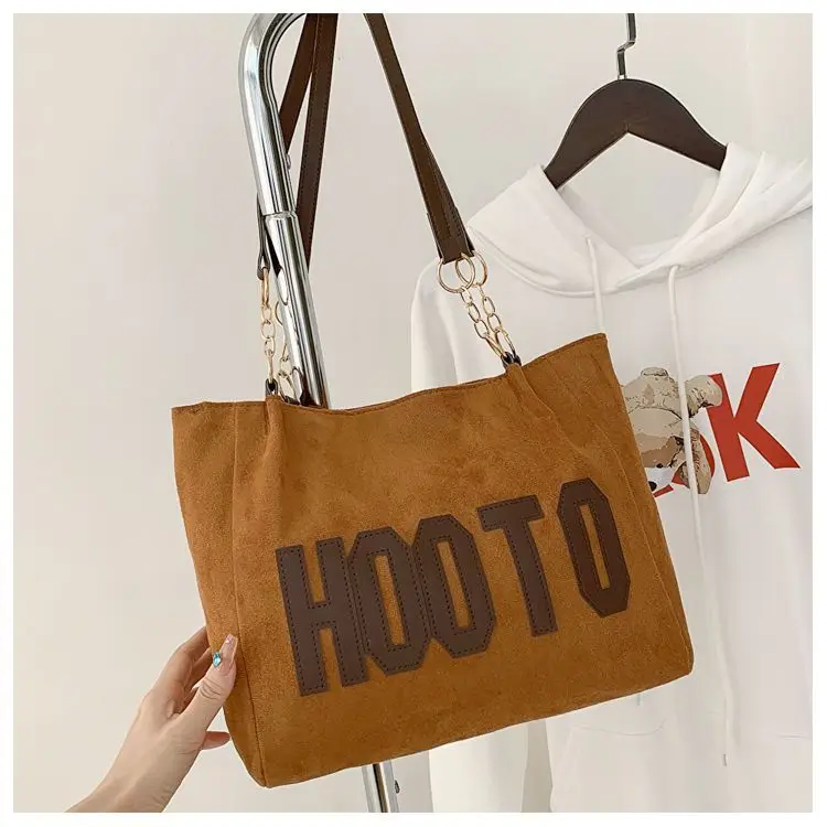 Women's Casual Shoulder Bag with Gold Chain & "HOT" Print — feature 32