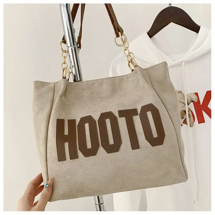 Women's Casual Shoulder Bag with Gold Chain & "HOT" Print — feature 33