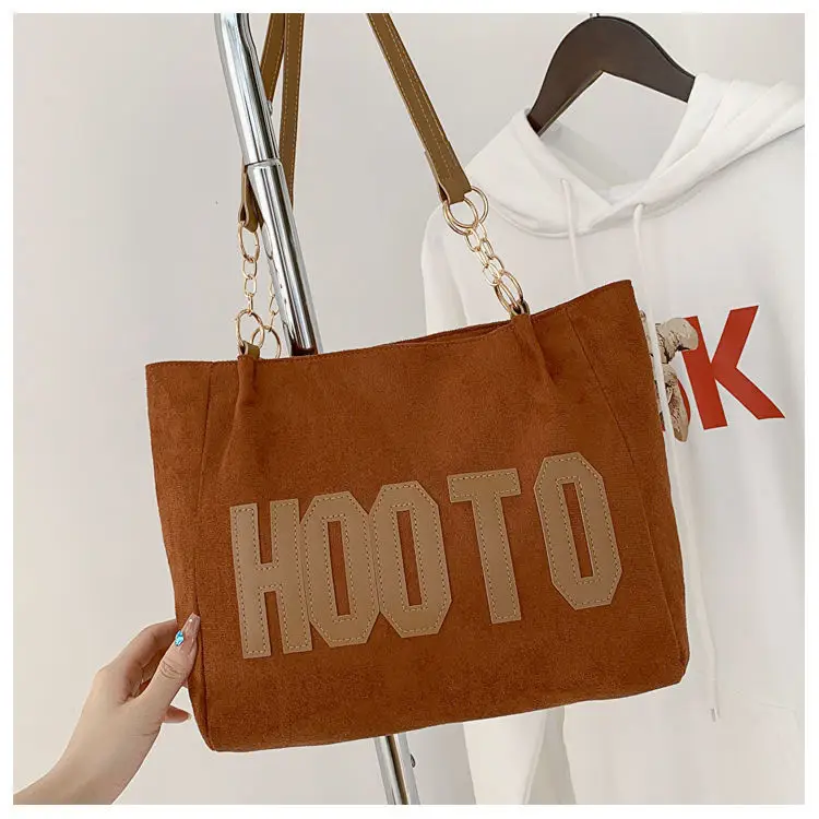 Women's Casual Shoulder Bag with Gold Chain & "HOT" Print — feature 36