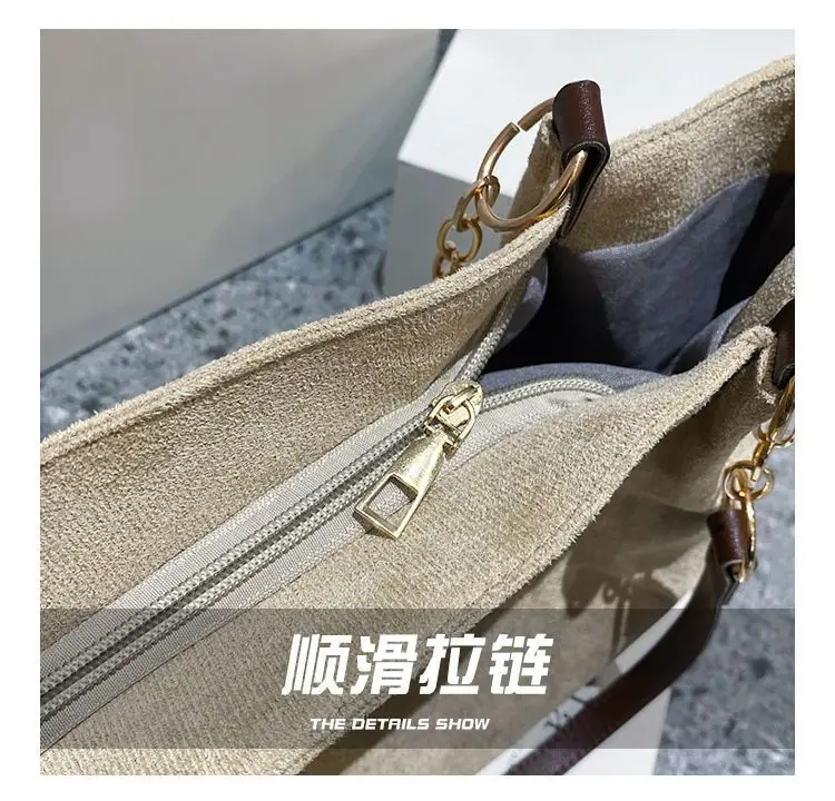 Women's Casual Shoulder Bag with Gold Chain & "HOT" Print — feature 5