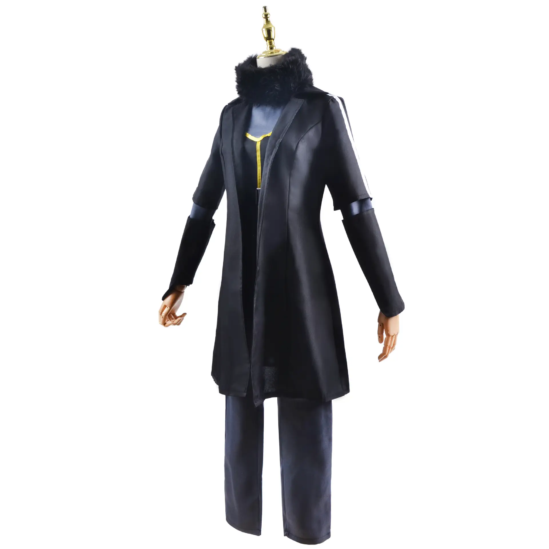Slimi Luster Black Hooded Suit for Anime Cosplay — feature 6