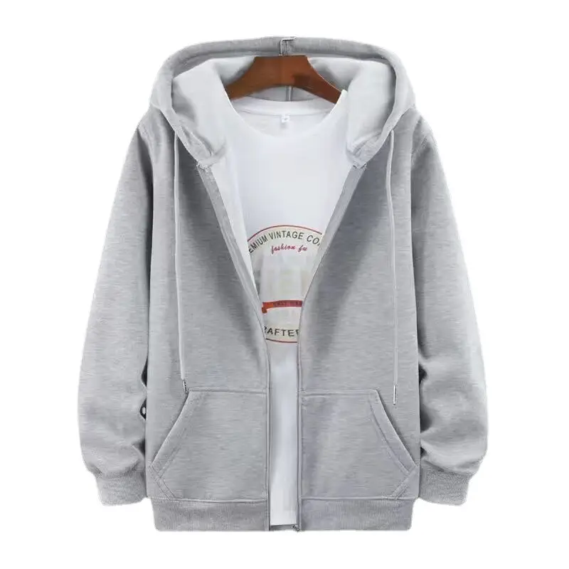 Men's Black Fleece Lined Hooded Zipper Jacket Large - Image 9