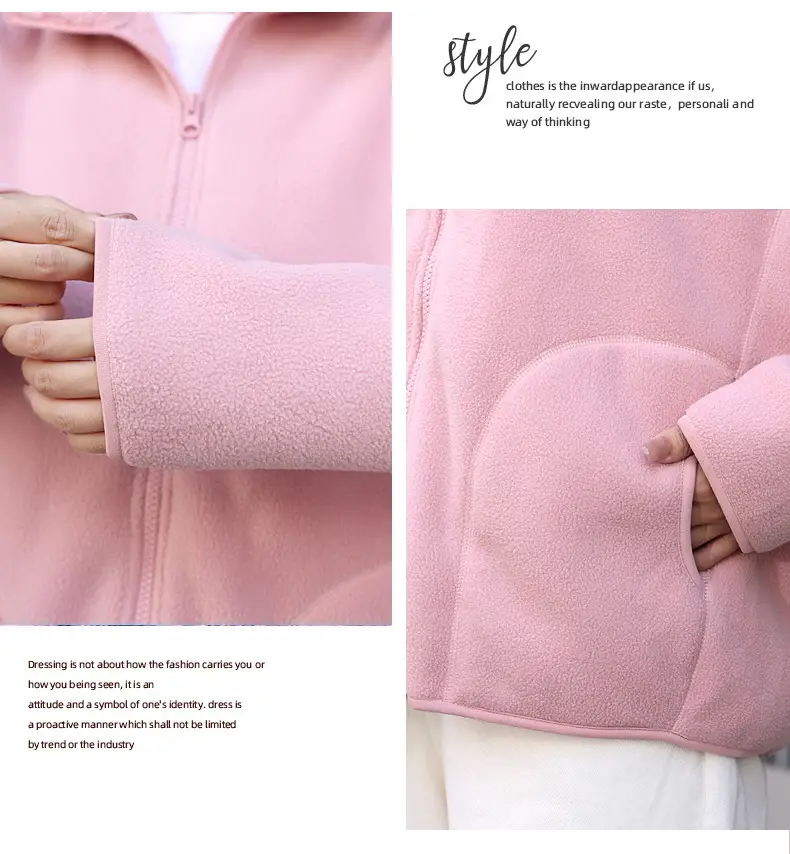 Blue Fleece Zipper Jacket for Kids School Uniform — feature 14