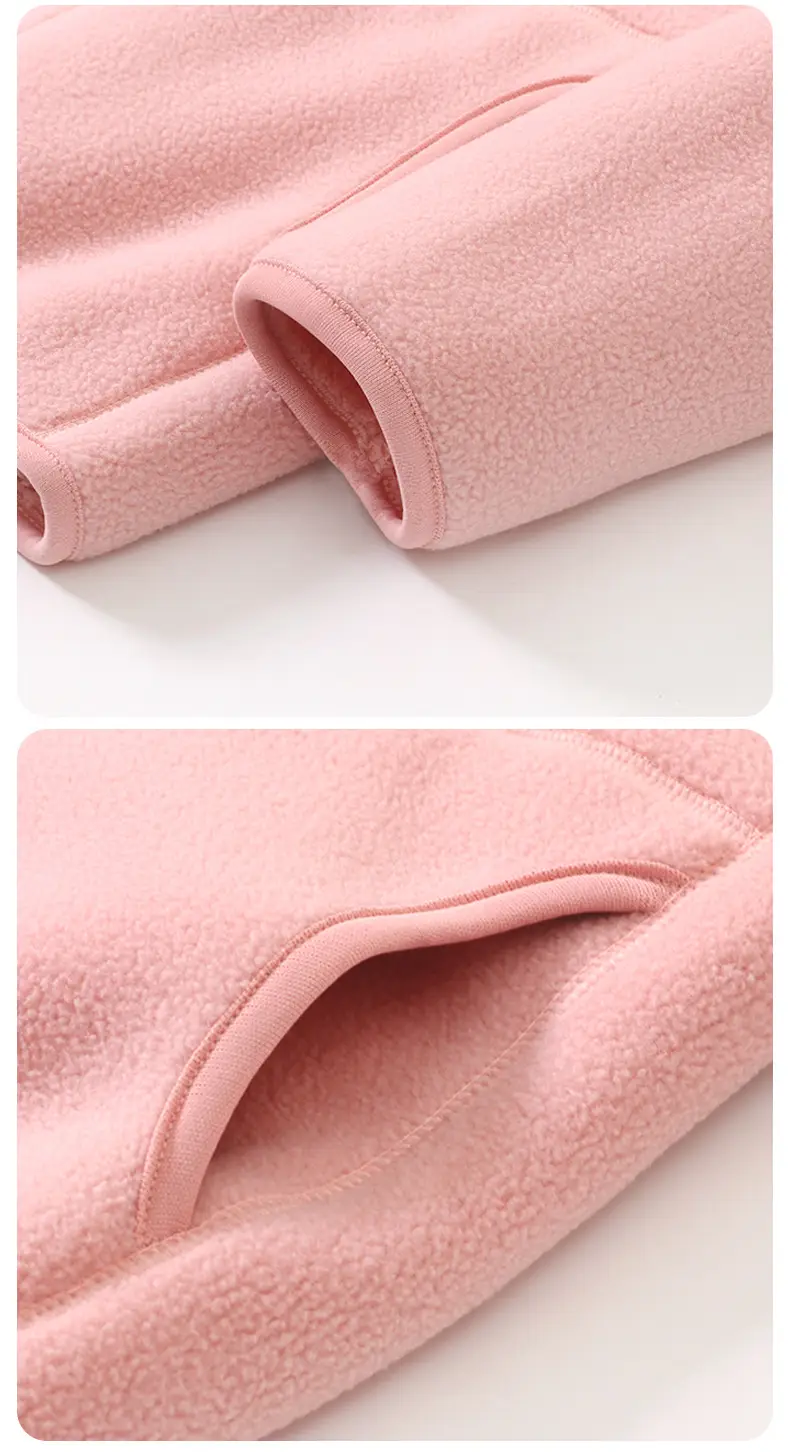 Blue Fleece Zipper Jacket for Kids School Uniform — feature 17