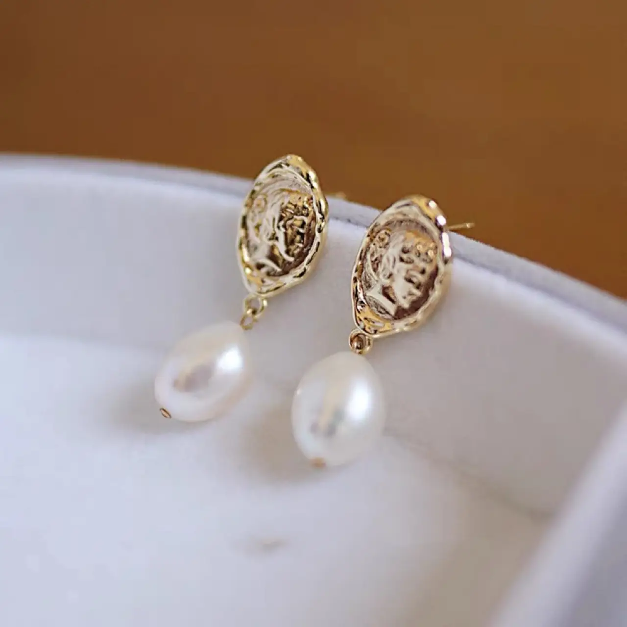 925 Silver Pearl Earrings Baroque Design All Match - Image 2
