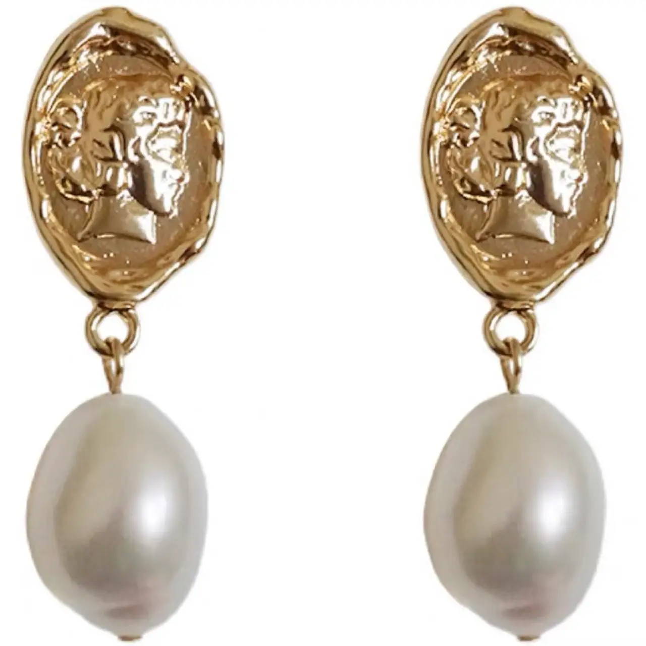 925 Silver Pearl Earrings Baroque Design All Match - Image 5