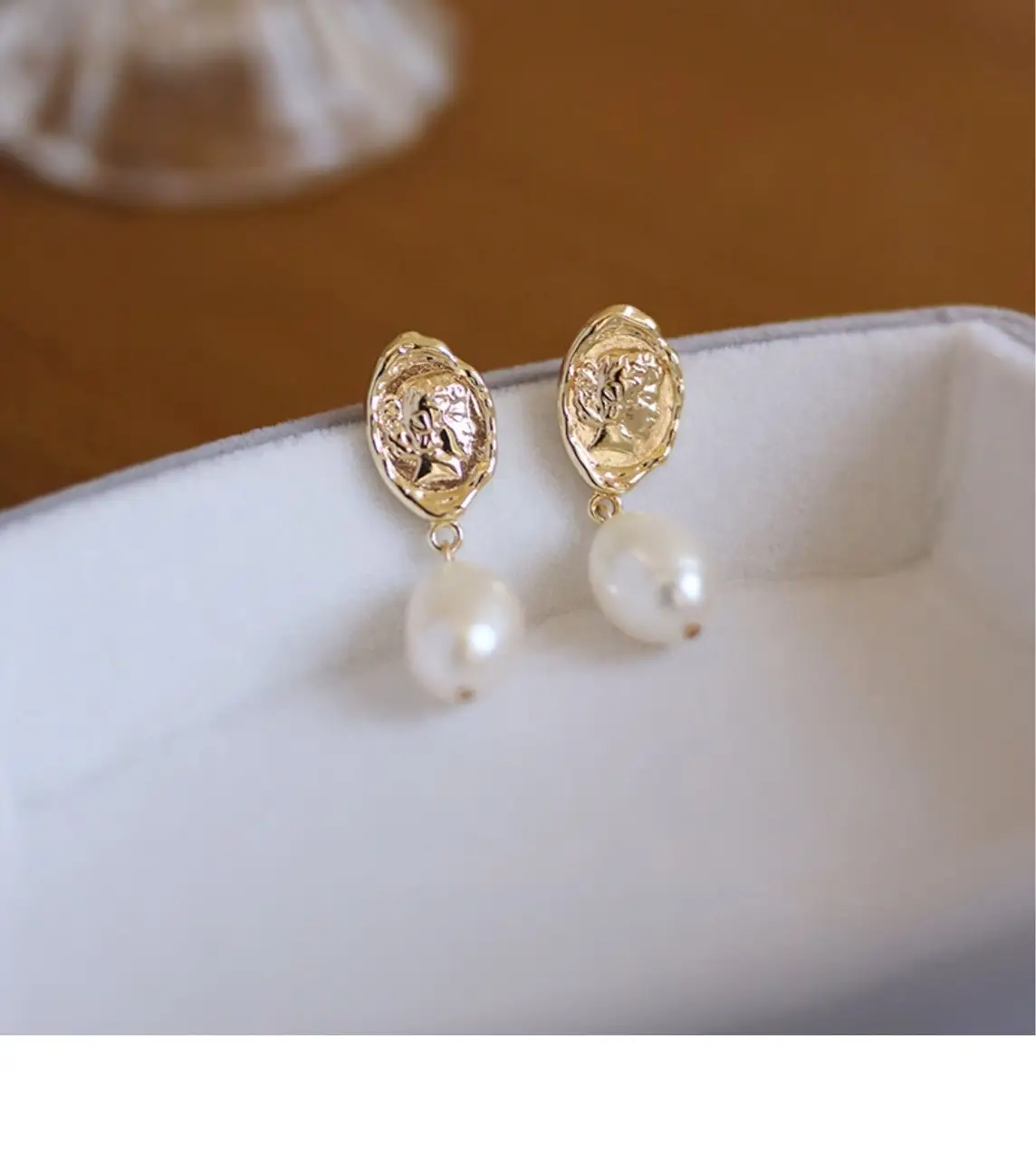 925 Silver Pearl Earrings Baroque Design All Match — feature 8