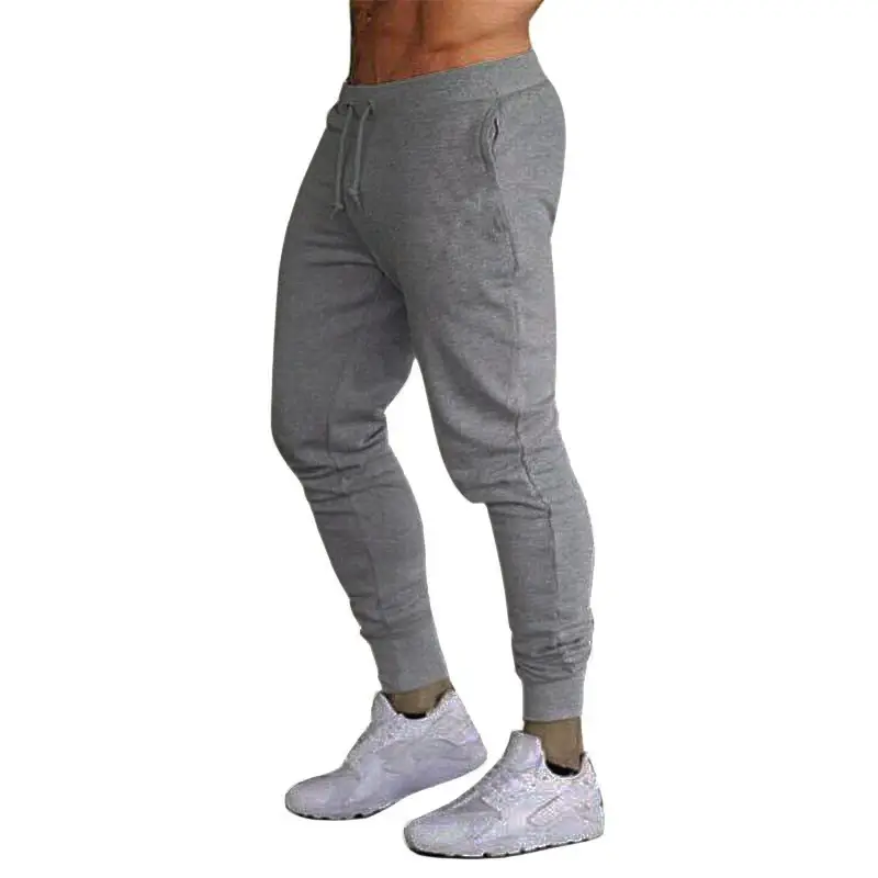 Men Grey Stretch Jogging Pants Small Leg Fit - Image 12